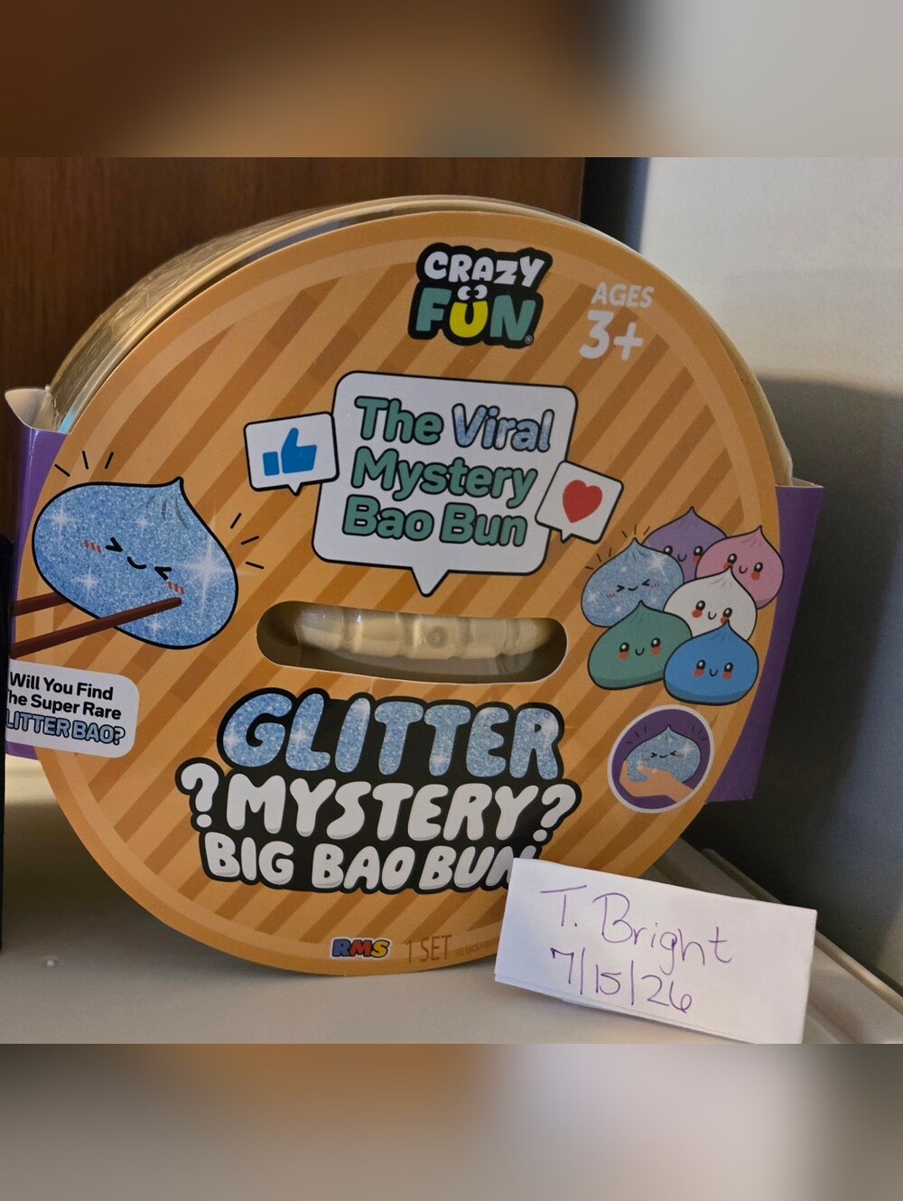 RMS/ Crazy Fun Jumbo 7 inch Glitter Mystery Big Bao Bun Dumpling /NEW